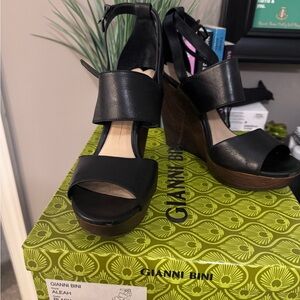 Gianni Bini Black Wedge Shoes